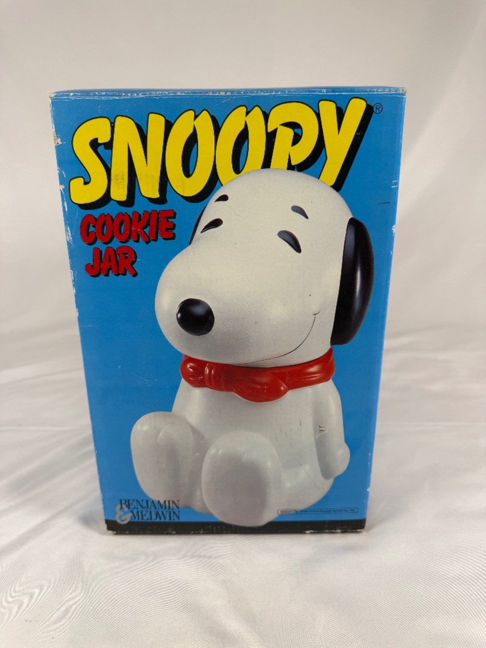 Vintage 1993 Benjamin & Medwin Snoopy Cookie Jar NOS MIB Original Box
